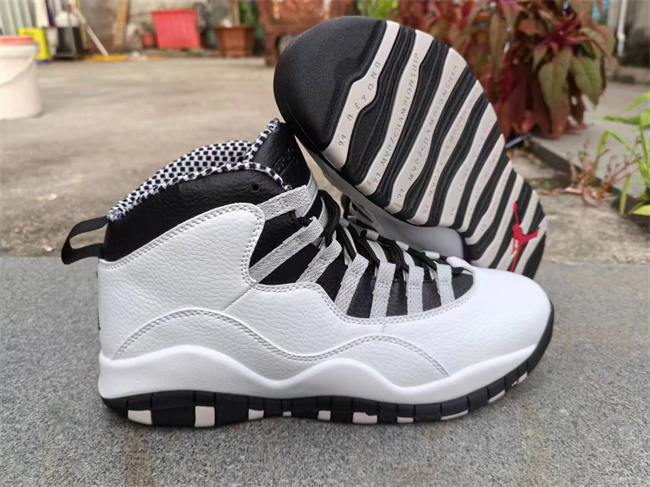 Men's Running Weapon Air Jordan 10 White/Grey Shoes 005